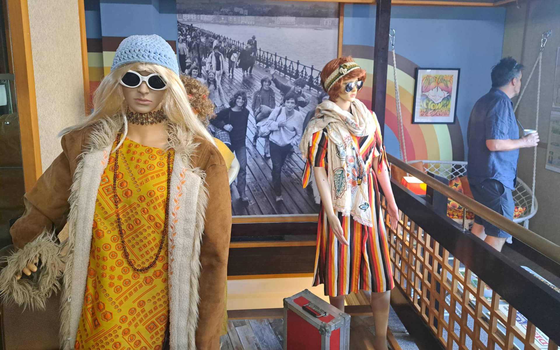 Clothes on display models from the 1960s at the Triple A Records Museum