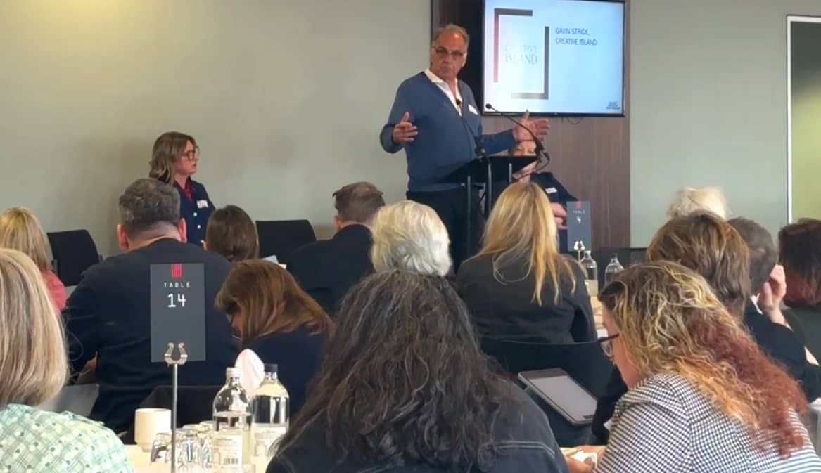 Gavin Stride speaking at solent cultural forum meeting