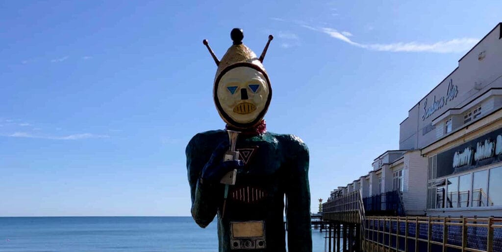 Statue of All Colours Sam by Sandown Pier