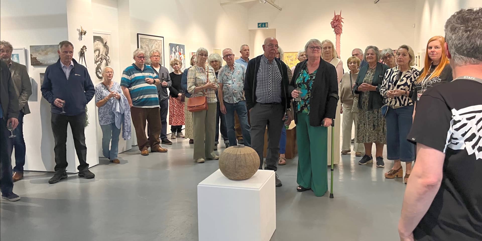 Artists at the open studios wrap party at quay arts