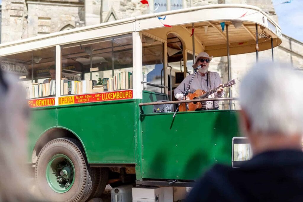 Performer on the Book Bus