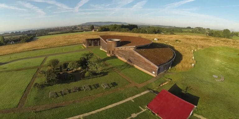 Brading Roman Villa from the air
