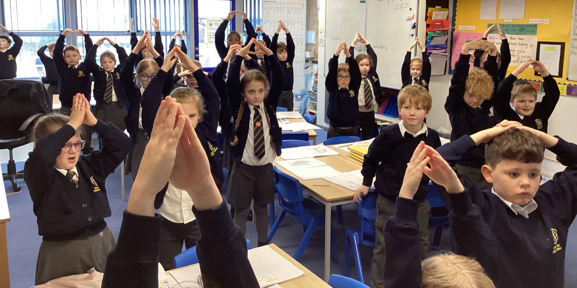 Y3 dramatising the sections of the rainforest