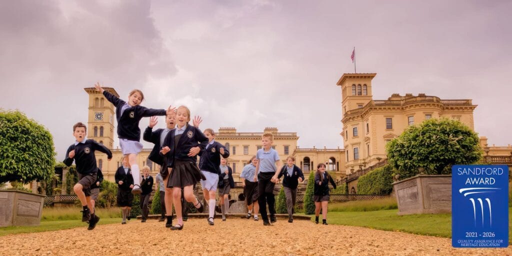 Pupils running in the ground of Osborne House