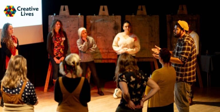 Group of people standingin the round